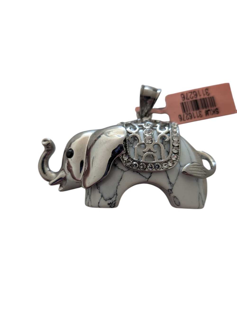 Silver-Tone Jewelry Bundle  Vintage Chatelaine Brooch Elephant Charm & Bracelet - Picture 6 of 13